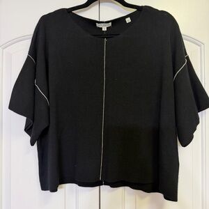 Max Studio Black Blouse with White Accents